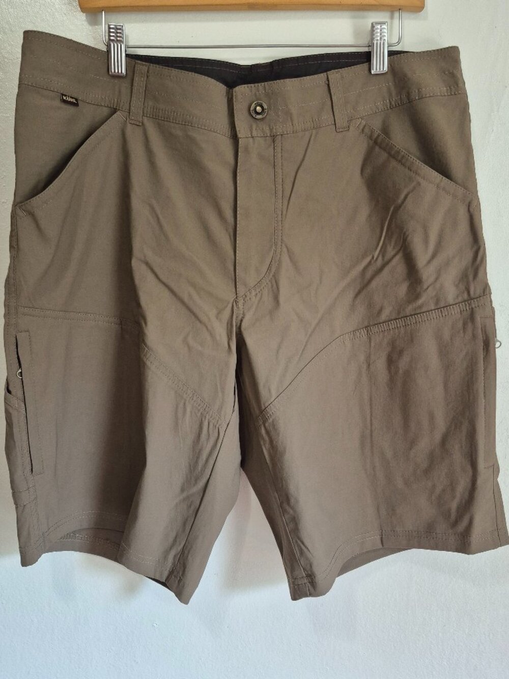 KÜHL Men's Cargo Shorts Olive Green Mountain Hiking Outdoor Size 36